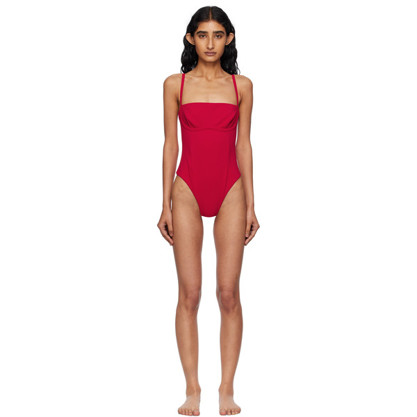  Haight Red Crepe Tamis Swimsuit 