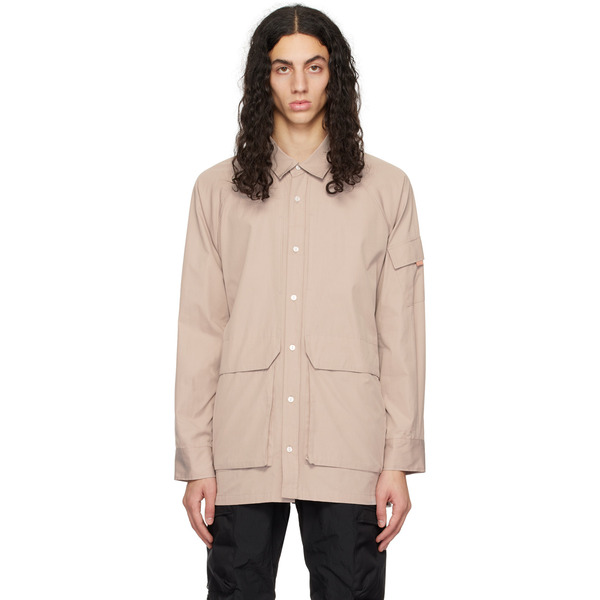 Meanswhile Tan Trinity Cloth Overlap Shirt 