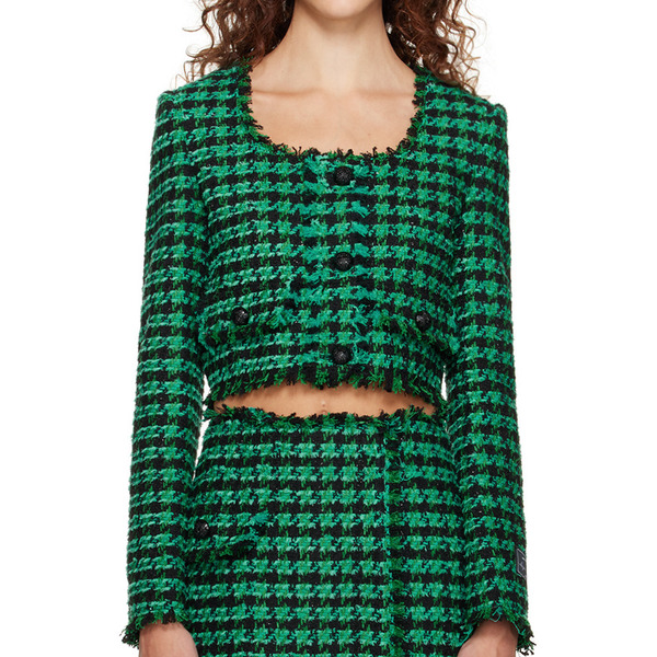  Msgm Green Check Jacket 