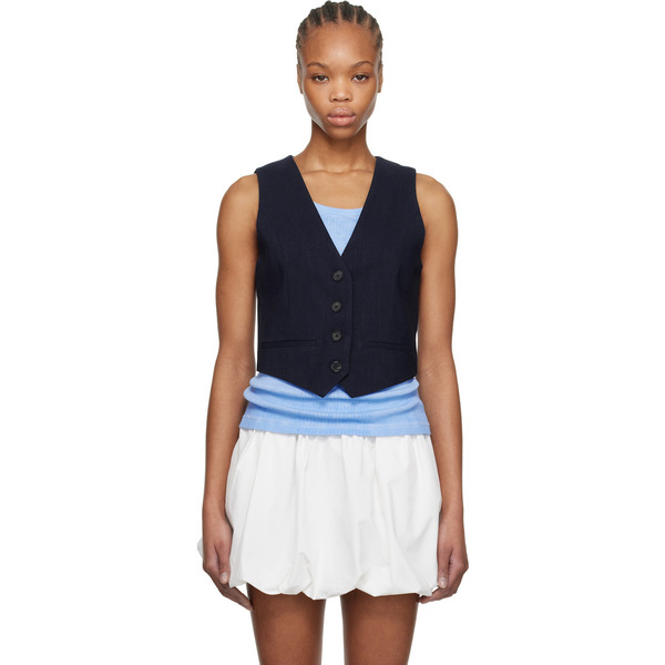  Msgm Navy Button Vest 
