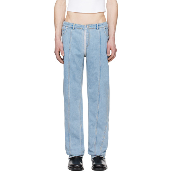  Mugler Blue Zip Jeans 