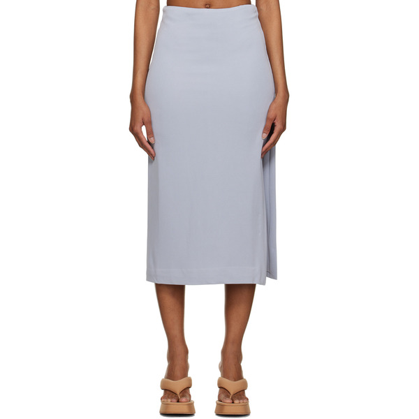 Third Form Blue Mode Split Side Midi Skirt 