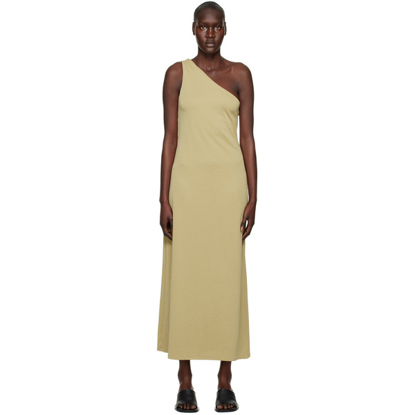  Third Form Khaki Form One Shoulder Midi Dress 