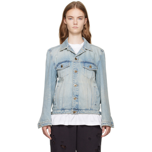  We11done Blue Washed Denim Jacket 