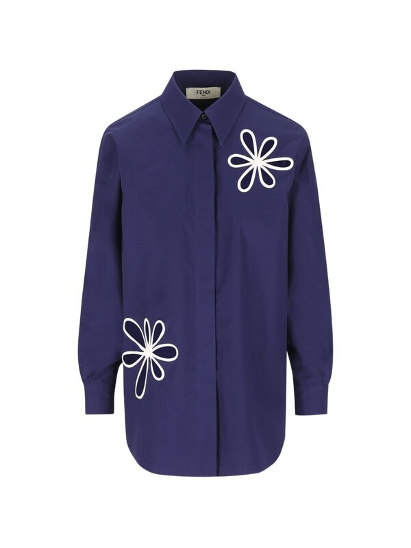  Fendi Fendi Camicia In Cotone Ricamata 