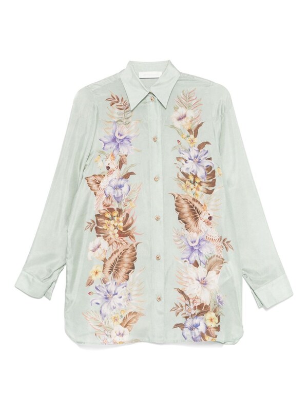  Zimmermann Zimmermann Camicia In Seta Stampata Coco 