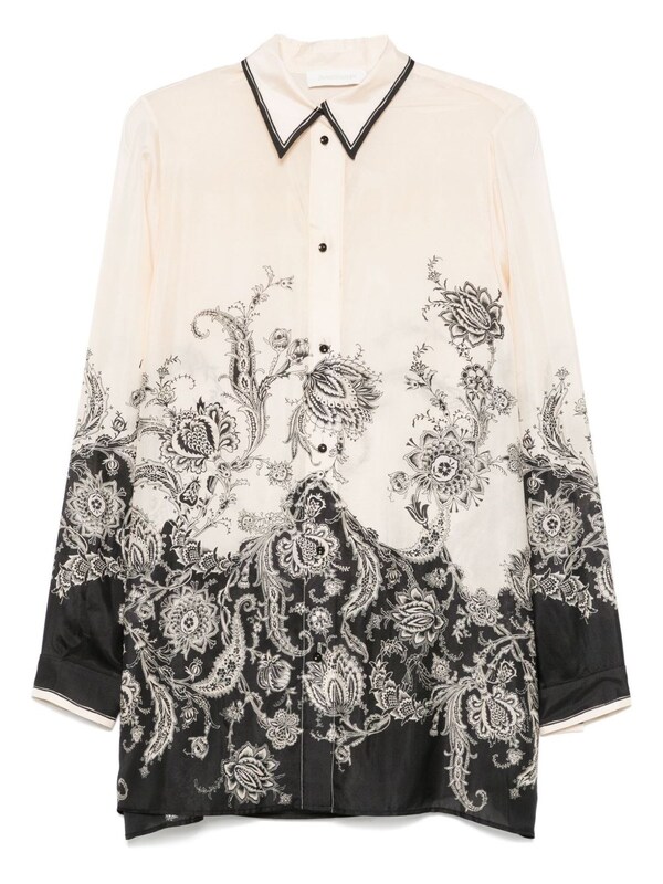  Zimmermann Zimmermann Camicia In Seta Stampata Rhiannon 